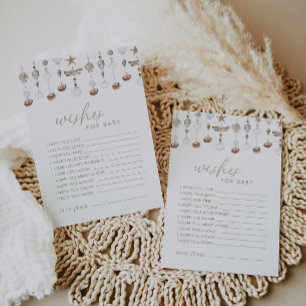 Boho Beach Snäcka Önskemål för Baby Card Inbjudningar