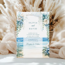 Boho Beach Watercolor Blommigt Arch Bröllop