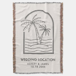 Boho Beach Wedding Blanket för Bride & Groom Filt