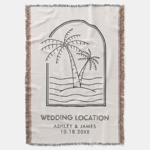 Boho Beach Wedding Blanket för Bride & Groom Filt