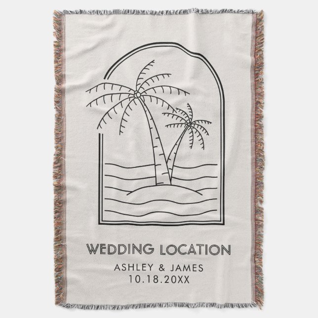 Boho Beach Wedding Blanket för Bride & Groom Filt (Framsidan Vertikal)