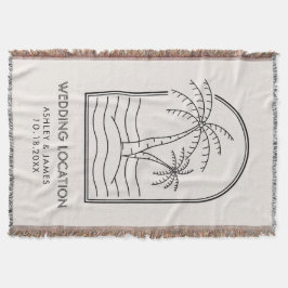 Boho Beach Wedding Blanket för Bride & Groom Filt