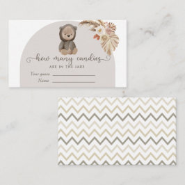 Boho Bear Baby Shower gissar hur många kaniner Tilläggskort