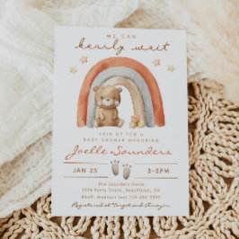 Boho Bear Baby Shower-inbjudan | Björn Baby Inbjudningar