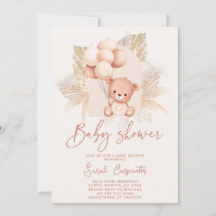 Boho Bear Baby Shower-inbjudan Inbjudningar