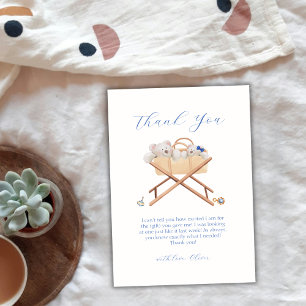 Boho Bear Bassinet Leksak Boy Shower Tack Kort