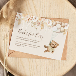 Boho Bear Bok Request Baby Shower-höljeskort Tilläggskort