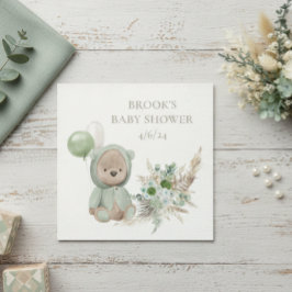 Boho Bear Favor (snart vänta Grönt) Pappersservett
