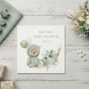 Boho Bear Favor (snart vänta Grönt) Pappersservett