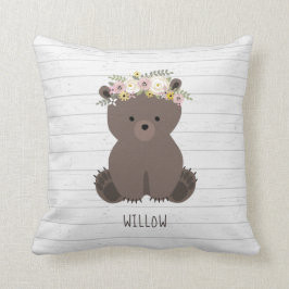 Boho Bear Grått Wood Kudde