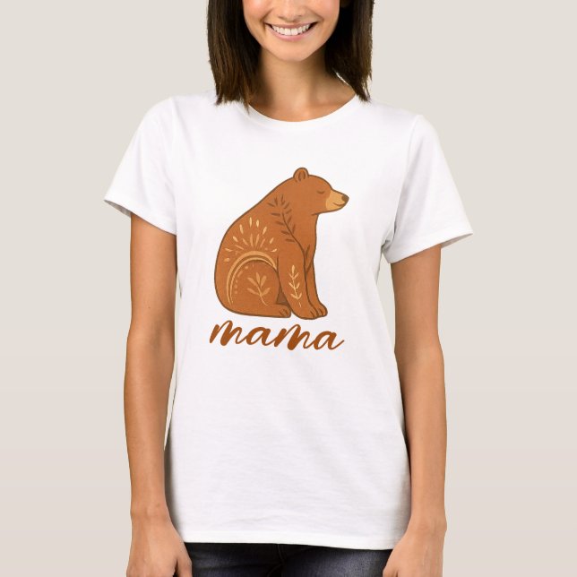  Boho Bear Mama T-Shirt (Framsida)
