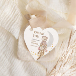 Boho Bear Måne Baby Shower Tack Gåvor Etiketter