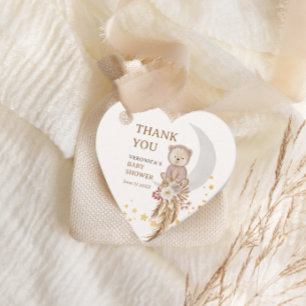 Boho Bear Måne Baby Shower Tack Gåvor Etiketter