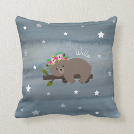 Boho Bear Watercolor Stars Kudde