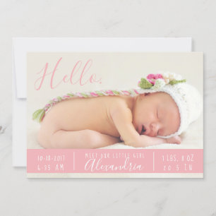 Boho Bebis Meddelande Hej Möt den nya baby Pilar