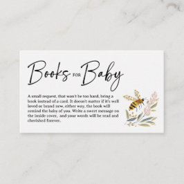 Boho Bee Baby Shower-böcker för bebis Tilläggskort