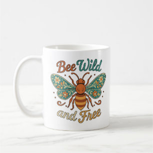 Boho Bee Vild och Free Blommigt Kaffemugg
