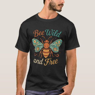 Boho Bee Vild och Free Blommigt T Shirt