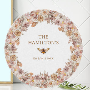 Boho Bee Watercolor Blommigt Anpassningsbar Etable