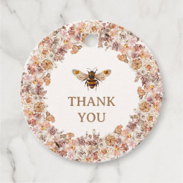 Boho Bee Watercolor WildblomBaby Shower Gåvor Etiketter