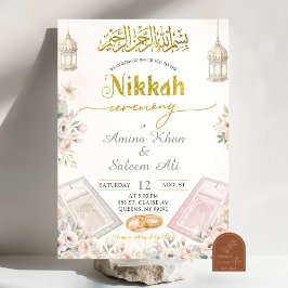 Boho Beige Blommig Ameen Ceremoni Inbjudningar