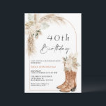 Boho Beige Blommigt Boots 40:e födelsedagen Inbjudningar<br><div class="desc">Modern Boho Beige-Blommigt Boots 40:e födelsedagsinbjudan Alla födelsedagsinbjudningar med cowgirl-skor,  vackra beige-blommigtar,  modern kalligrafi och bågform. Perfekt för någon som tittar för neutralt färgad,  bohemisk western födelsedagsinbjudan.</div>