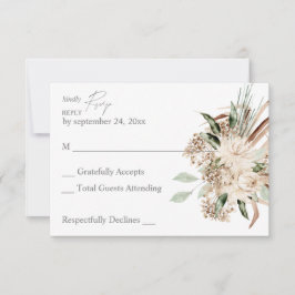 Boho Beige Blommigt no Meal OSA kort
