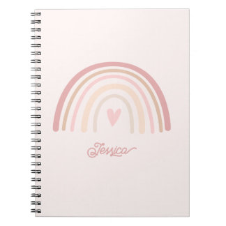 Boho Beige Blush Rainbow Anteckningsbok