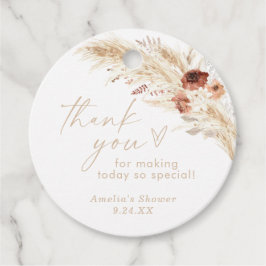 Boho Beige Bröllopsdusch Tack Tags Gåvor Etiketter