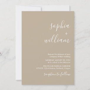 Boho Beige bröllopsinbjudan Inbjudningar