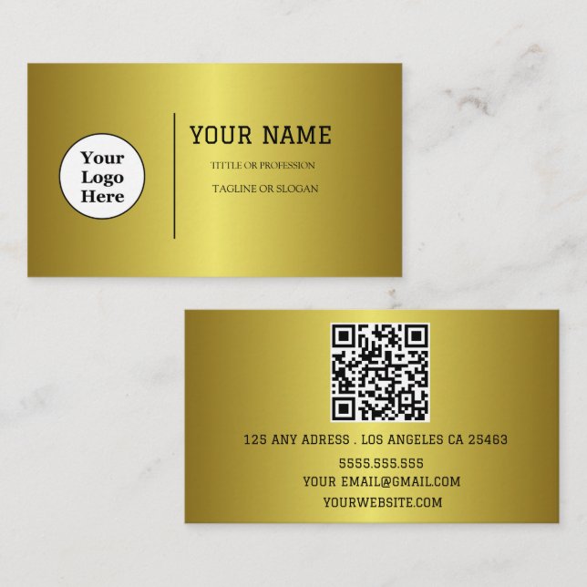 Boho Beige Calligraphy-skript QR-kod Visitkort (Fram/baksida)
