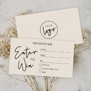 Boho Beige Company Logotyp Lotteri Vinn Biljett