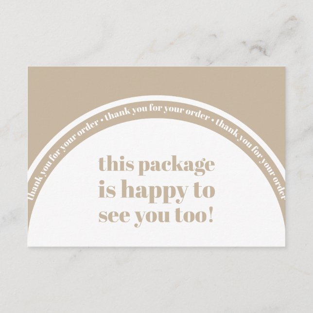 Boho Beige Earth Tack Order Small Business En Tilläggskort (Baksida)