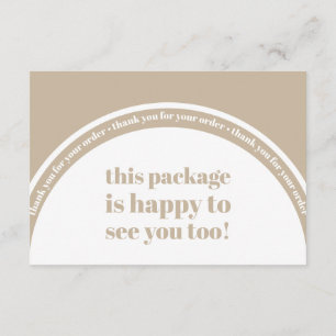 Boho Beige Earth Tack Order Small Business En Tilläggskort