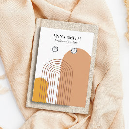 Boho Beige Earthy Modern Stud Earring Visning Visitkort