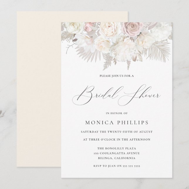 Boho Beige, Elfenbenskusten och  Möhippan Inbjudningar (Fram/baksida)