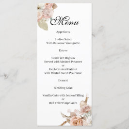 Boho Beige floral Menu Meny