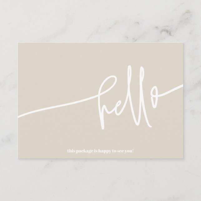 Boho Beige Hej Tack Order Small Business Tilläggskort (Baksida)
