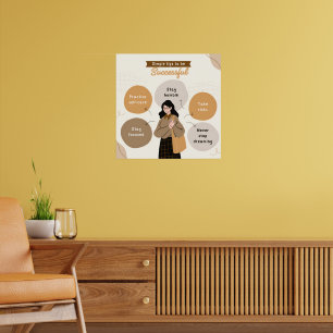 Boho Beige inspirationsinflytande Illustrativ cita Poster