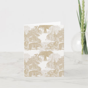 Boho Beige Jungle Animals Safari Chinoiserie Kort