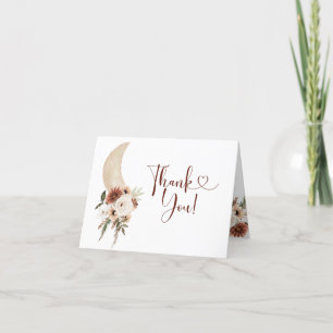 Boho Beige Måne Blommigt-Tack, mappat kort