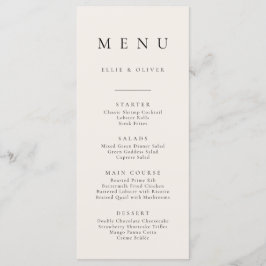 Boho Beige - minimalistisk enkel Flat Menu Meny