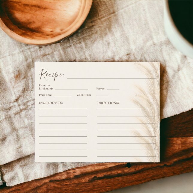 Boho beige pampas, vattenfärgsrecept på möhippa (Boho beige pampas grass watercolor bridal recipe)