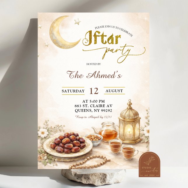 Boho Beige Ramadan Iftar-fest Inbjudningar (Skapare uppladdad)