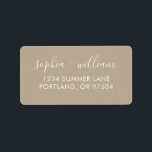 Boho Beige Returetiketters Adressetikett<br><div class="desc">Denna moderna boho beige-returetiketter har en minimalistisk utformning med ett jordnära,  boho-ökensystem i färg och ren,  modern typografi.</div>