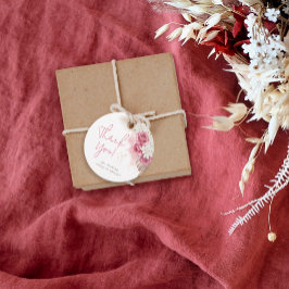 Boho Beige Ro Rosa Tack Baby Shower Gåvor Etiketter