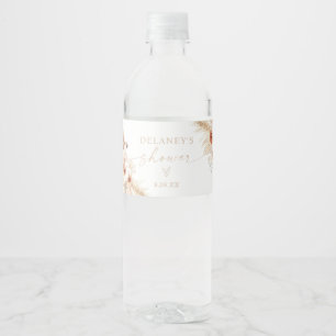 Boho Beige Shower Vattenflaskor Etikett