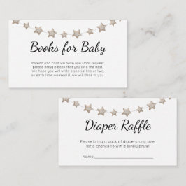 Boho Beige Stars Bokar för Baby Diaper Raffle Tilläggskort