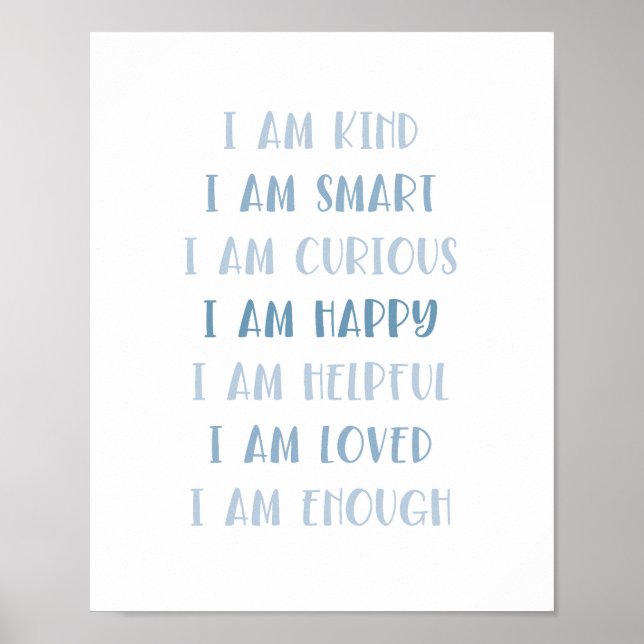 Boho-bekräftelse Minimalist Kids Quote Art Poster (Framsidan)