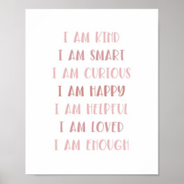 Boho-bekräftelse Minimalist Kids Quote Art Poster